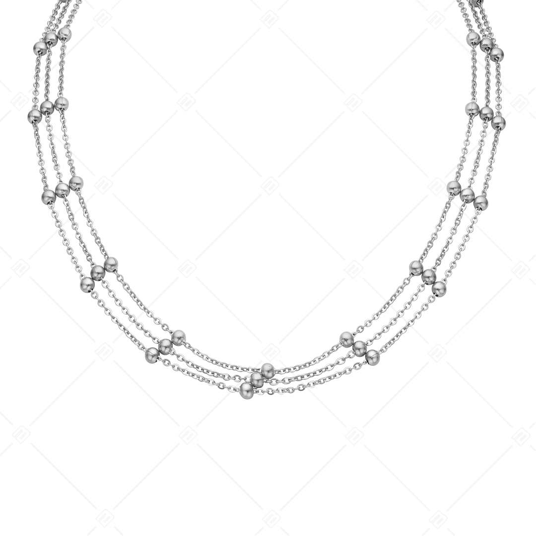 BALCANO - Beaded Flat Cable / Stainless Steel Flat Cable Chain With Beads, High Polished (341259BC97)