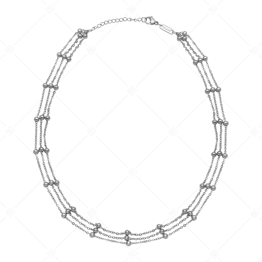 BALCANO - Beaded Flat Cable / Stainless Steel Flat Cable Chain With Beads, High Polished (341259BC97)