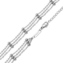 BALCANO - Beaded Cable / Stainless Steel Flat Cable Chain With Beads, High Polished