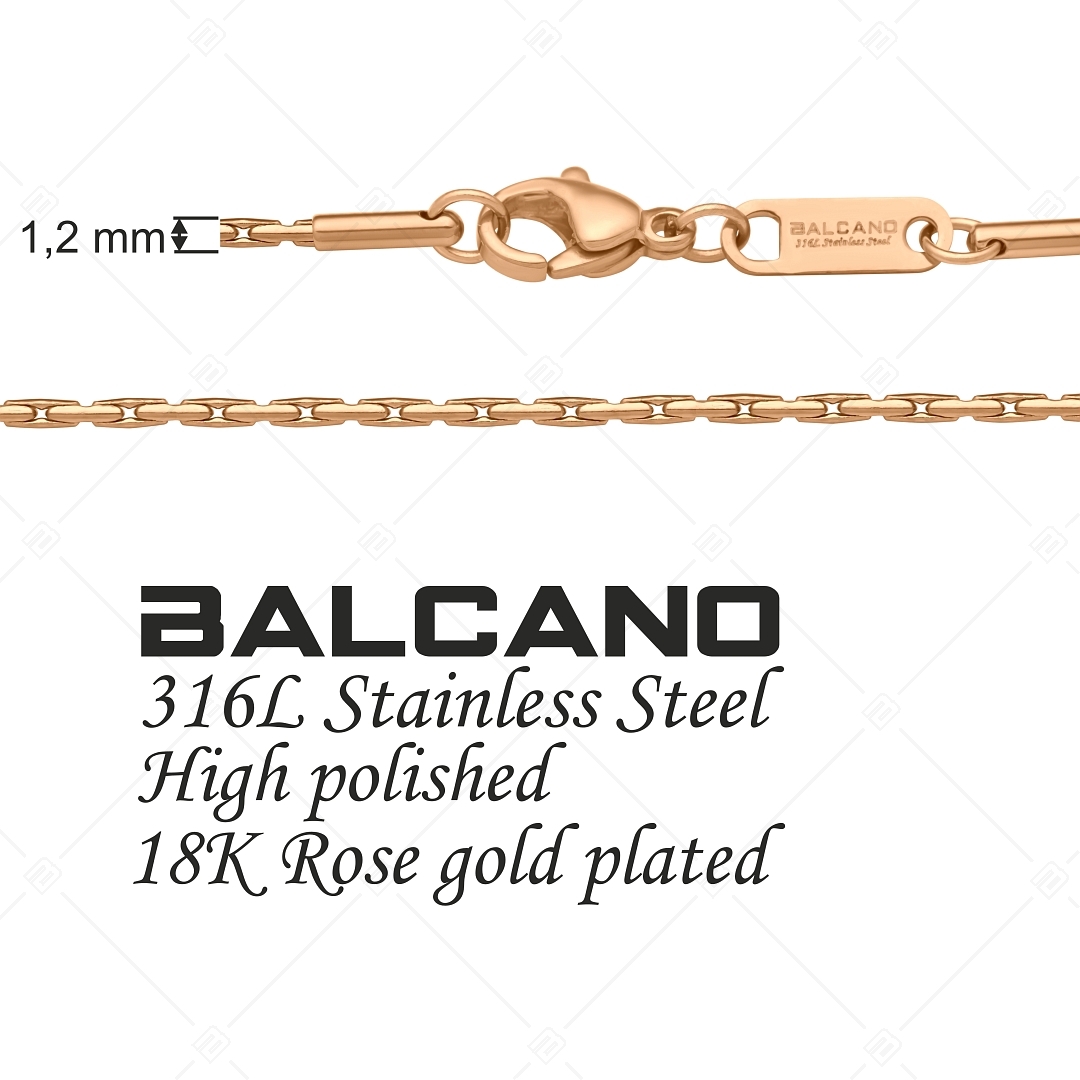 BALCANO - Cobra / Stainless Steel Cobra Chain, 18K Rose Gold Plated - 1,2 mm (341271BC96)