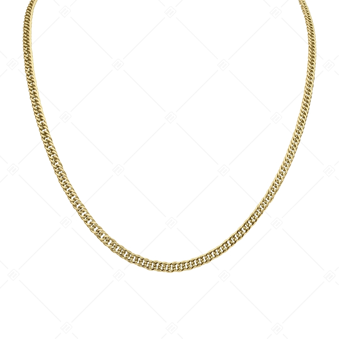 BALCANO - Double Curb / Stainless Steel Double Curb Chain, 18K Gold Plated - 4 mm (341287BC88)