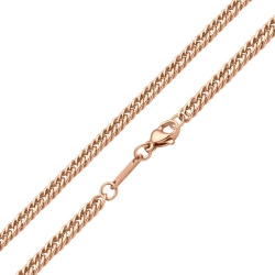 BALCANO - Double Curb / Stainless Steel Double Curb Chain, 18K Rose Gold Plated - 4 mm