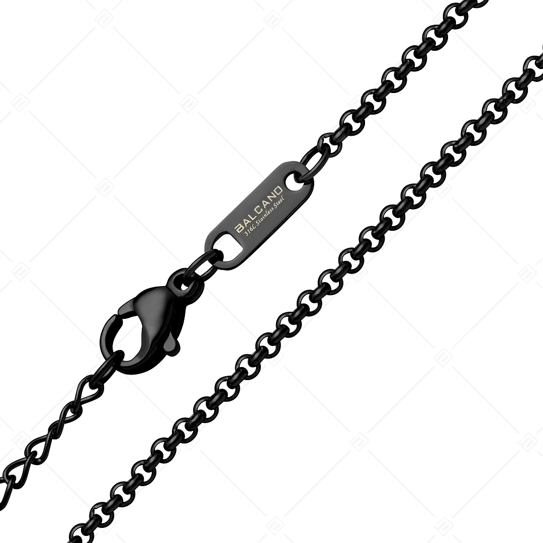 BALCANO - Belcher / Stainless Steel Belcher Chain, Black PVD Plated - 2 mm (341303BC11)