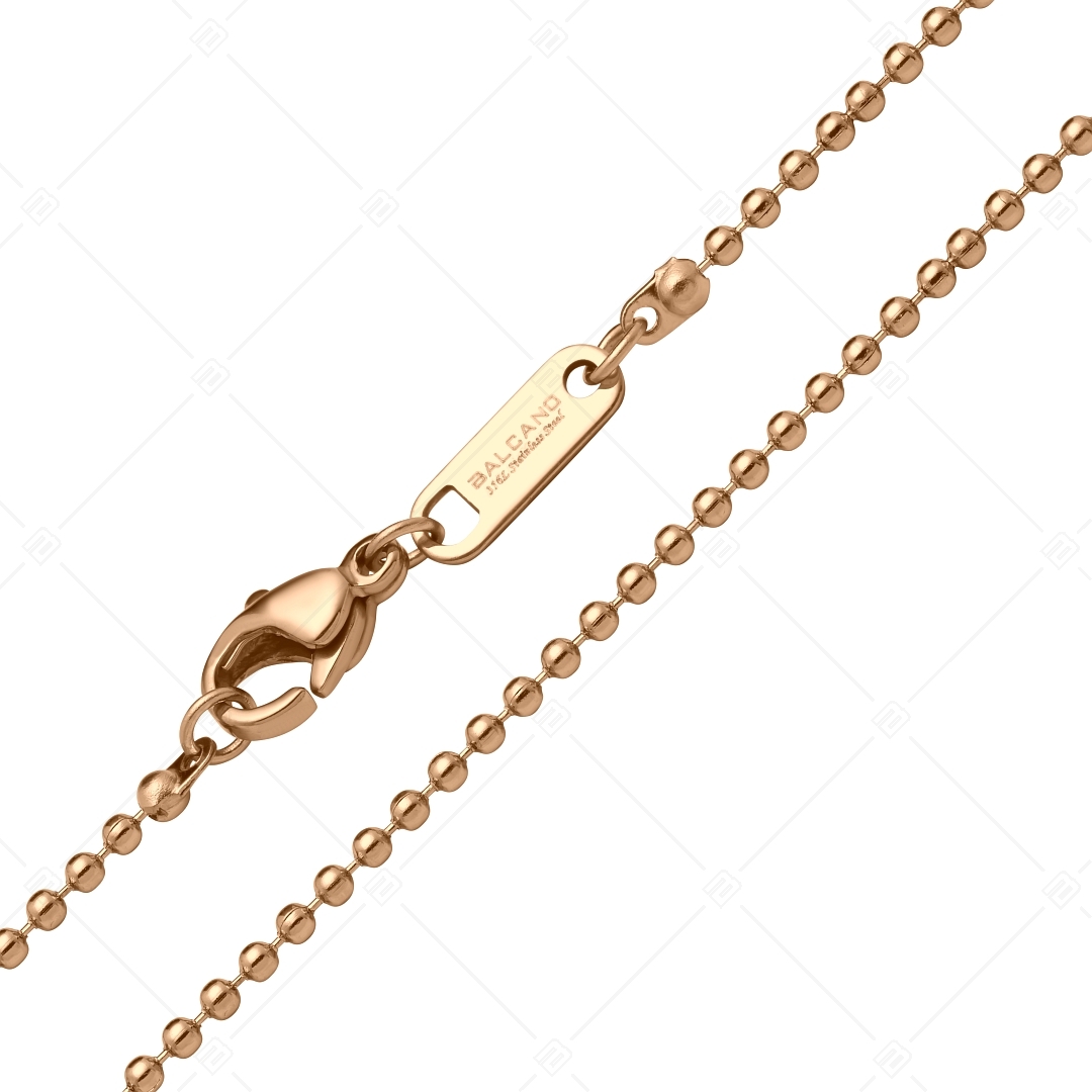 BALCANO - Ball Chain / Stainless Steel Ball Chain, 18K Rose Gold Plated - 1,5 mm (341312BC96)