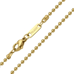 BALCANO - Ball Chain / Stainless Steel Ball Chain, 18K Gold Plated - 2 mm