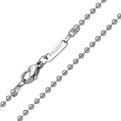 BALCANO - Ball Chain / Edelstahl Kugelkette mit Spiegelglanzpolierung - 2 mm