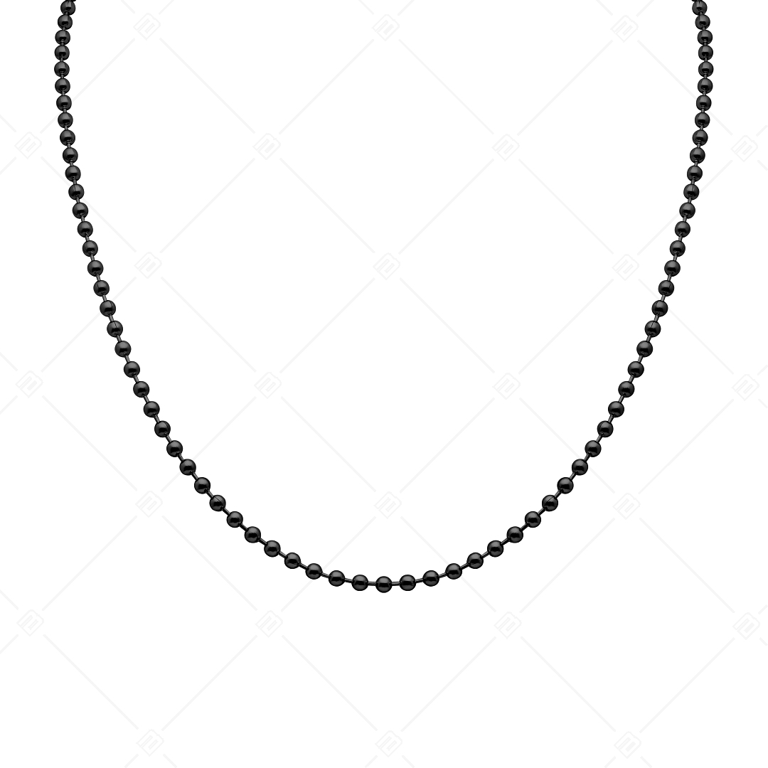 BALCANO - Ball Chain / Collier maille de baies en acier inoxydable avec plaqué PVD noir - 3 mm (341315BC11)