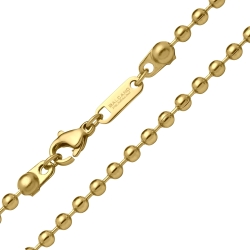 BALCANO - Ball Chain / Edelstahl Kugelkette mit 18K Gold Beschichtung - 3 mm