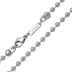 BALCANO - Ball Chain / Collier maille de baies en acier inoxydable avec polissage à haute brillance - 3 mm
