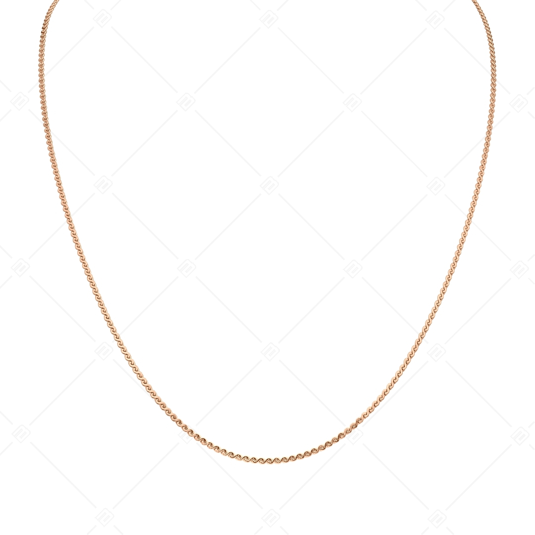 BALCANO - Serpentine / Stainless Steel Serpentine Chain, 18K Rose Gold Plated - 1,5 mm (341332BC96)