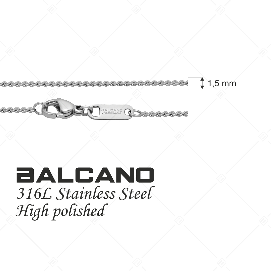 BALCANO - Serpentine / Collier serpentine en acier inoxydable avec hautement polie - 1,5 mm (341332BC97)