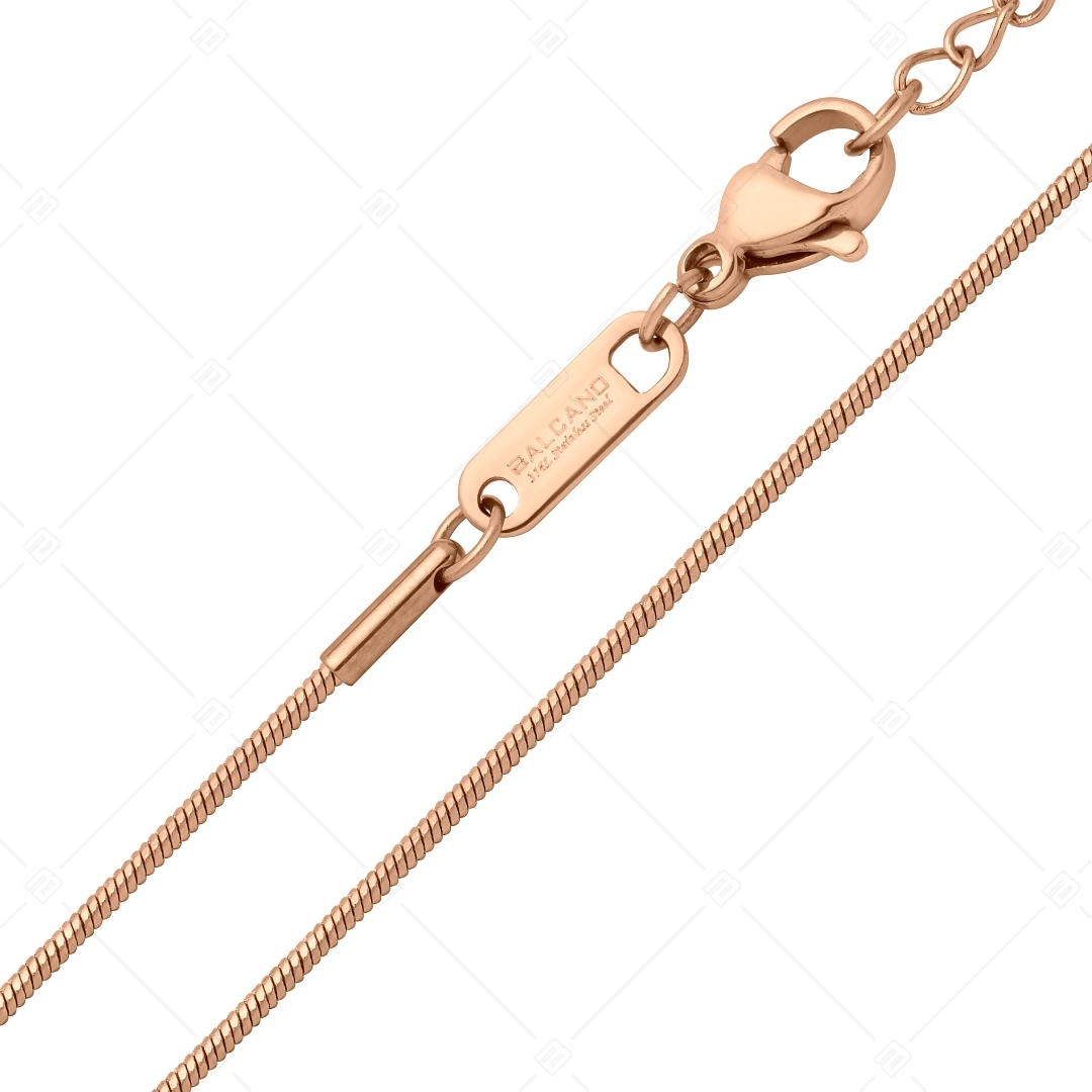 BALCANO - Square Snake / Stainless Steel Square Snake Chain, 18K Rose Gold Plated - 1 mm (341340BC96)