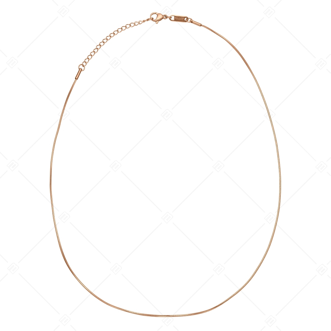 BALCANO - Square Snake / Stainless Steel Square Snake Chain, 18K Rose Gold Plated - 1 mm (341340BC96)