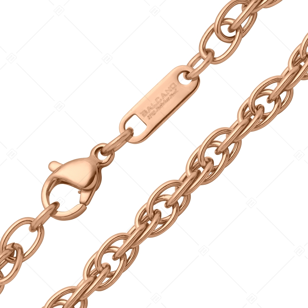 BALCANO - Prince of Wales / Stainless Steel Prince of Wales Chain, 18K Rose Gold Plated - 4 mm (341356BC96)