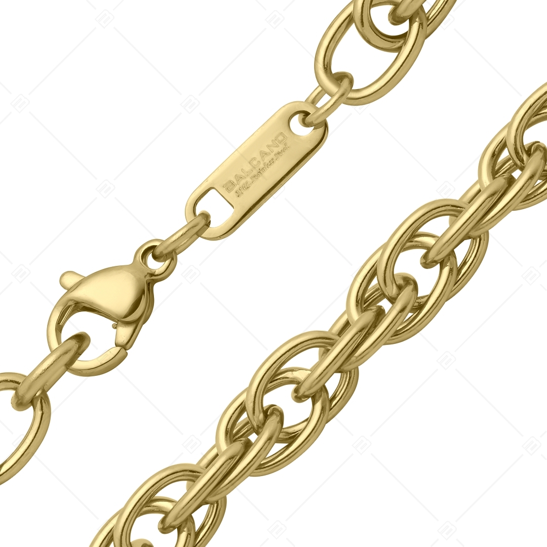 BALCANO - Prince of Wales / Stainless Steel Prince of Wales Chain, 18K Gold Plated - 6 mm (341358BC88)