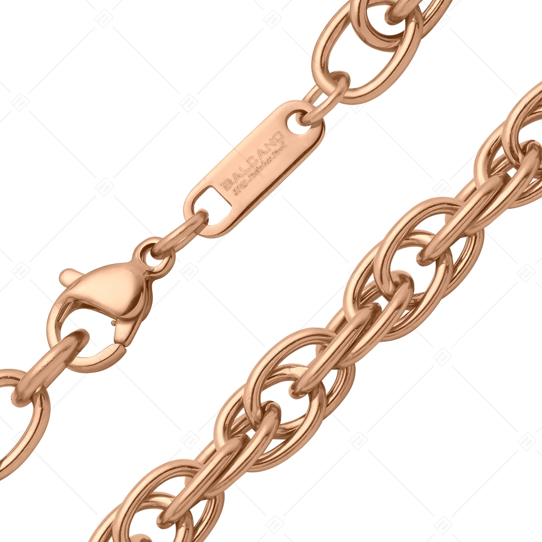 BALCANO - Prince of Wales / Stainless Steel Prince of Wales Chain, 18K Rose Gold Plated - 6 mm (341358BC96)