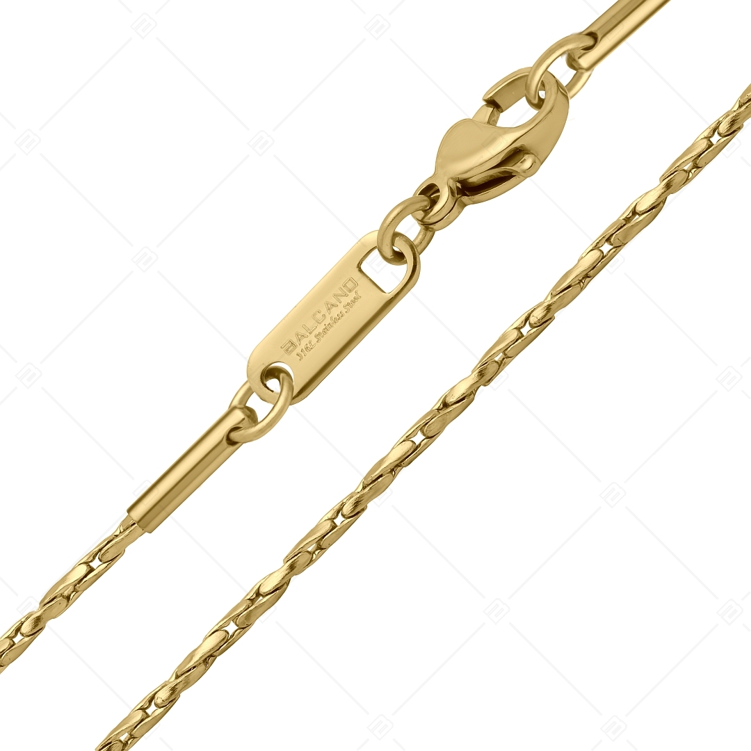 BALCANO - Twisted Cobra / Edelstahl Gedrehte Kobrakette mir 18K Gold Beschichtung - 1,35 mm (341361BC88)
