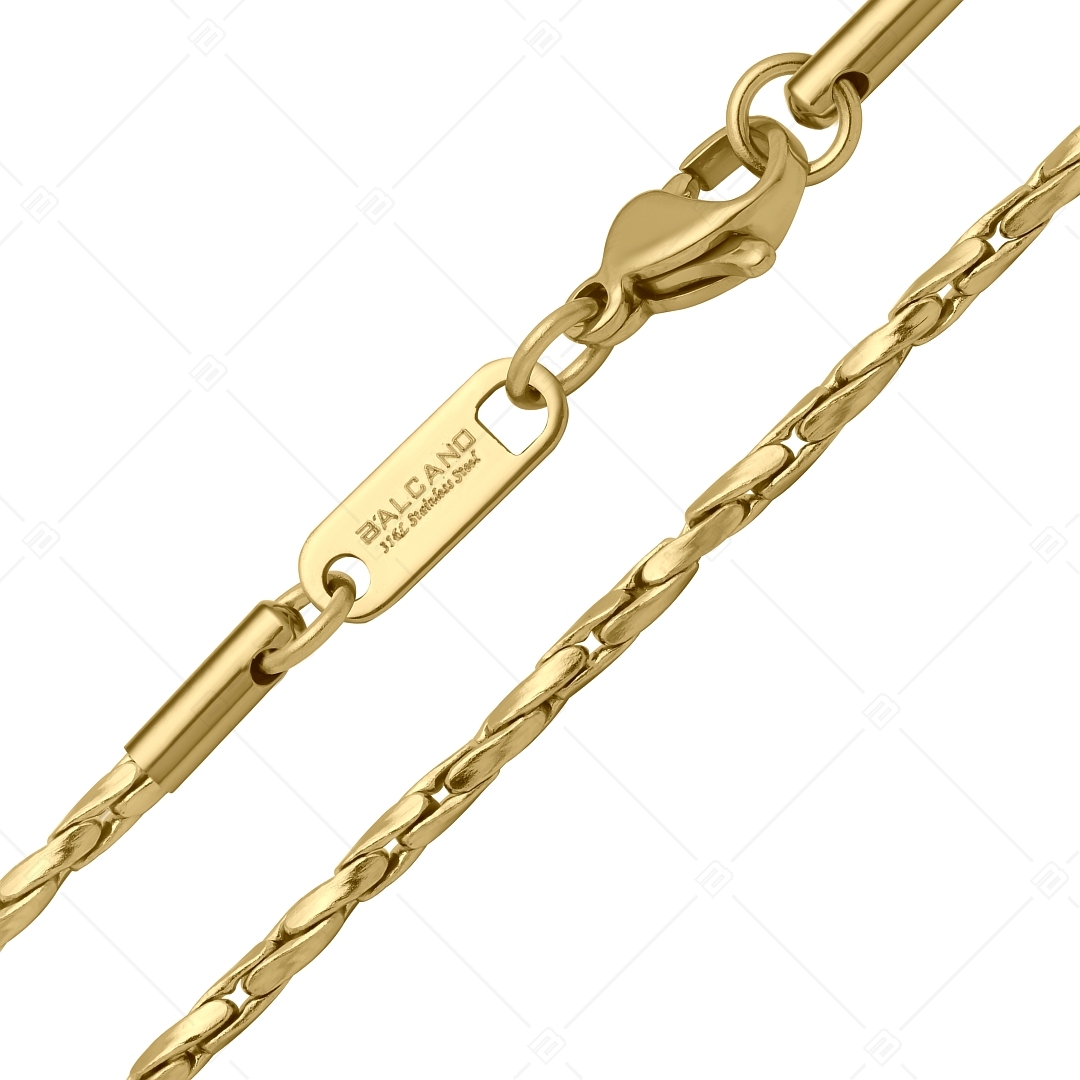 BALCANO - Twisted Cobra / Stainless Steel Twisted Crimpable Chain, 18K Gold Plated - 1,8 mm (341362BC88)