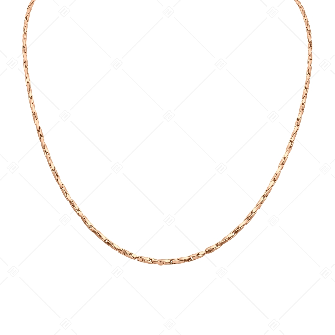BALCANO - Twisted Cobra / Stainless Steel Twisted Crimpable Chain, 18K Rose Gold Plated - 1,8 mm (341362BC96)