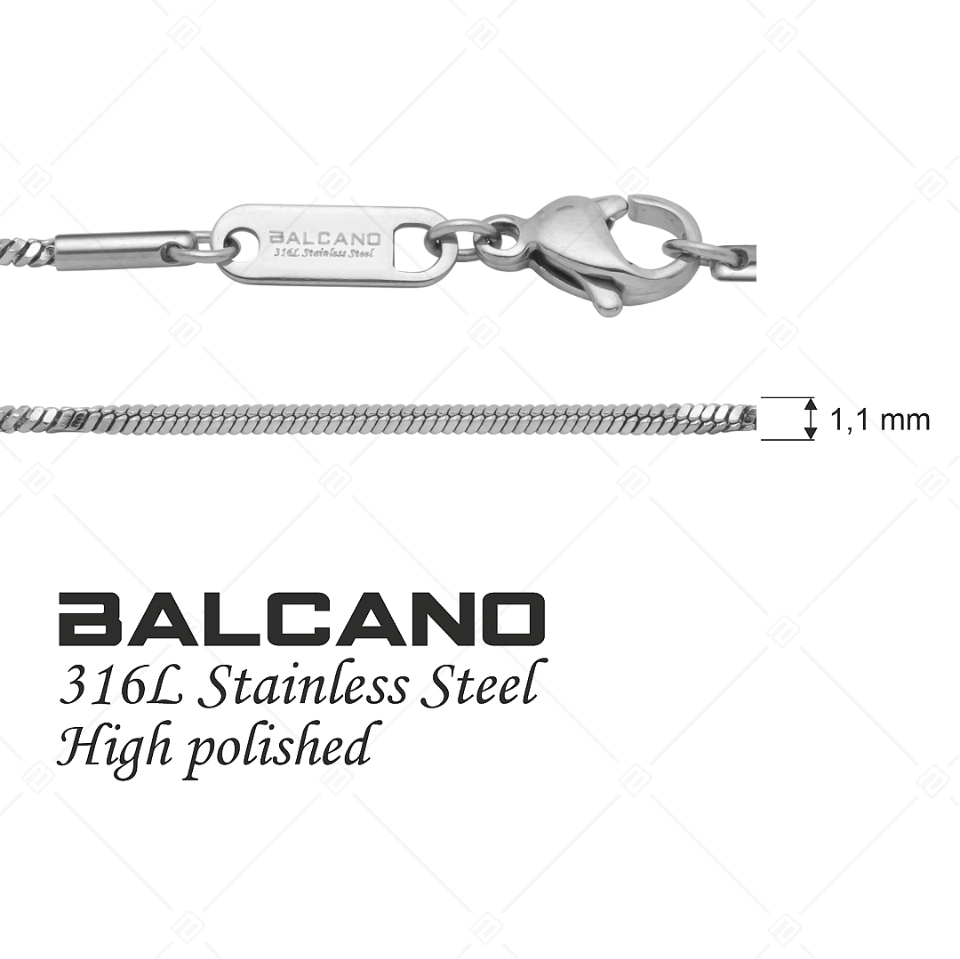 BALCANO - Fancy / Collier fantaisie en acier inoxydable avec polissage à haute brillance - 1,1 mm (341370BC97)