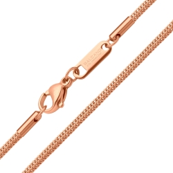 BALCANO - Foxtail / Stainless Steel Foxtail Chain, 18K Rose Gold Plated - 1,5 mm