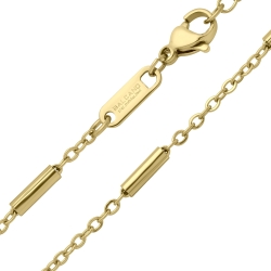 BALCANO - Bar & Link / Stainless Steel Chain, 18K Gold Plated - 2 / 2,5 mm