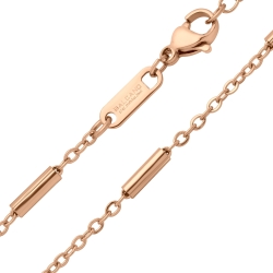 BALCANO - Bar & Link / Stainless Steel Chain, 18K Rose Gold Plated - 2 / 2,5 mm
