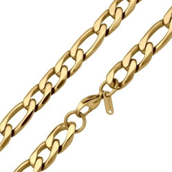 BALCANO - Figaro / Stainless Steel Figaro 3+1 Chain, 18K Gold Plated - 12 mm