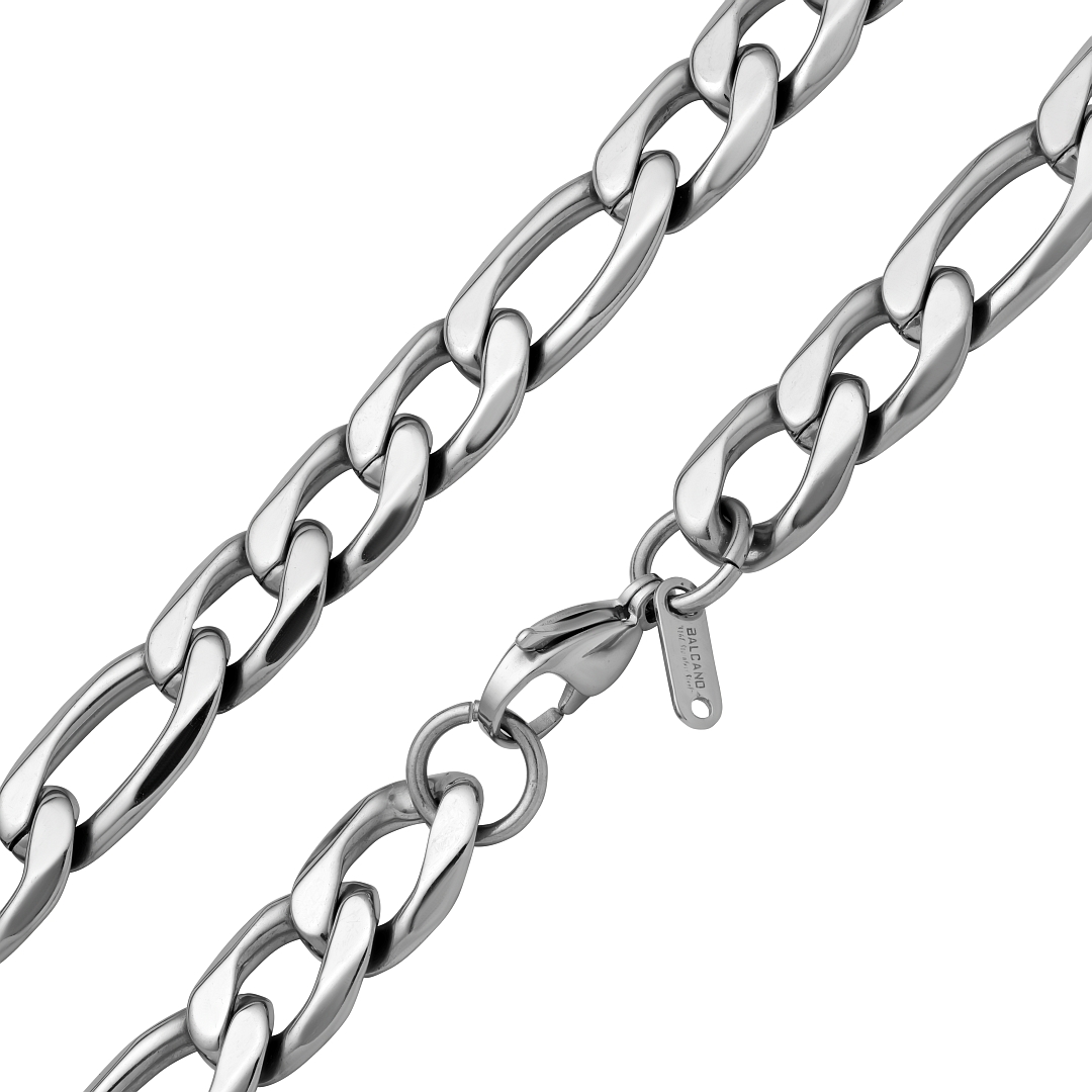 BALCANO - Figaro / Stainless Steel Figaro 3+1 Chain, High Polished - 12 mm (341420BC97)