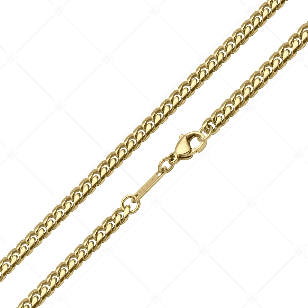 BALCANO - Curb Chain / Pancer-Halskette aus Edelstahl 18K vergoldet - 4 mm (341426BC88)
