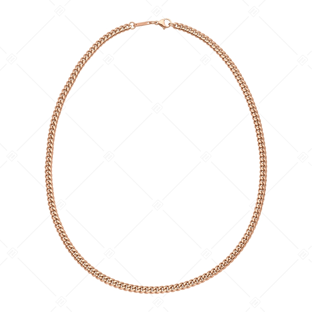 BALCANO - Curb / Stainless Steel Curb Chain, 18K Rose Gold Plated - 4 mm (341426BC96)