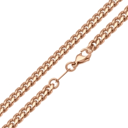 BALCANO - Curb Chain / Pancer-Halskette aus Edelstahl mit 18K roségoldbeschichtung - 6 mm