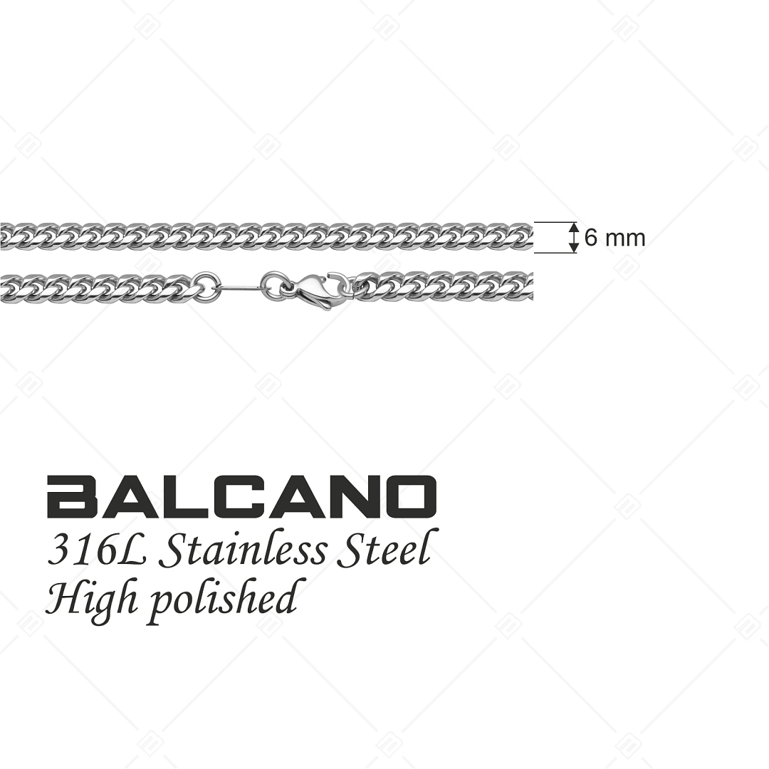 BALCANO - Curb / Edelstahl Pancerkette mit Hochglanzpolierung - 6 mm (341428BC97)