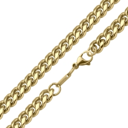 BALCANO - Curb Chain / Pancer-Halskette aus Edelstahl 18K vergoldet - 8 mm