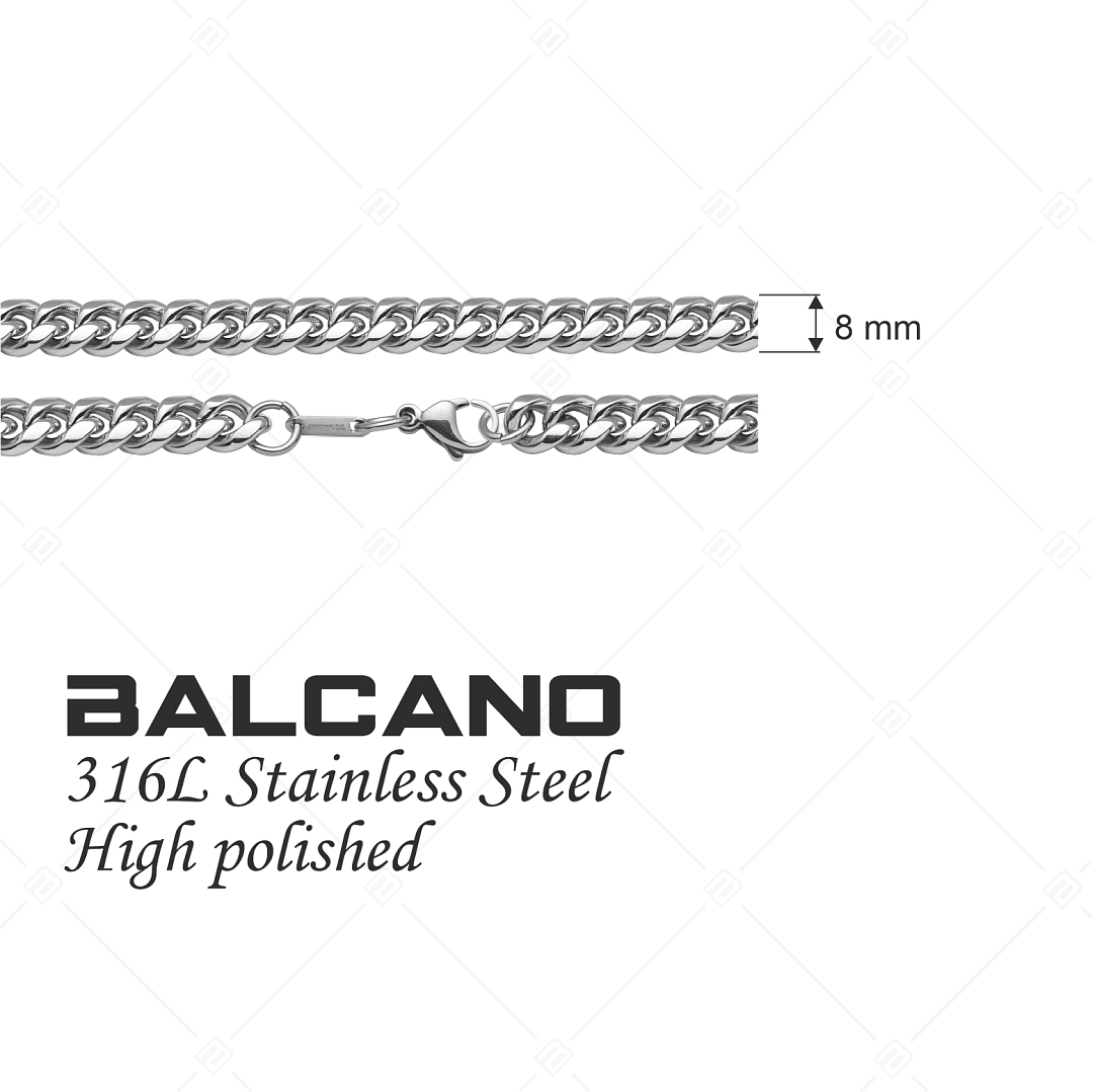 BALCANO - Curb / Collier en acier inoxydable avec polissage à haute brillance - 8 mm (341429BC97)