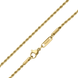 BALCANO - Rope / Stainless Steel Rope Chain, 18K Gold Plated - 2 mm