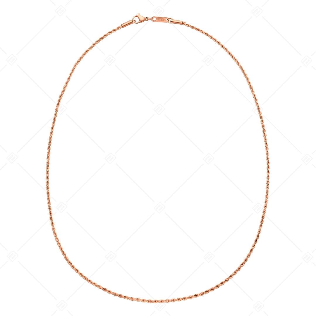 BALCANO - Rope / Stainless Steel Rope Chain, 18K Rose Gold Plated - 2 mm (341433BC96)