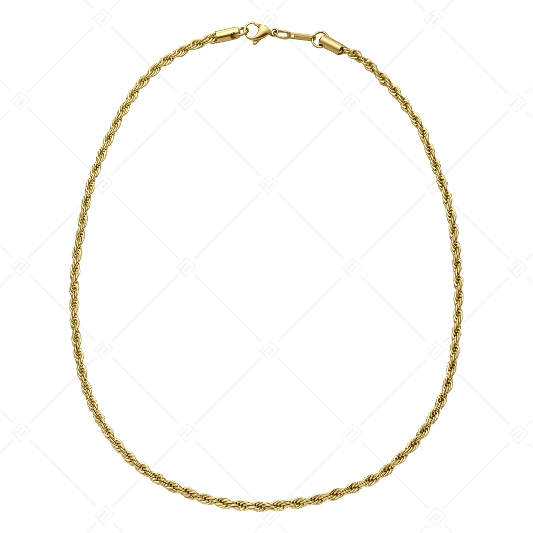 BALCANO - Rope / Edelstahl Seilkette mit 18K Gold Beschichtung - 4 mm (341436BC88)