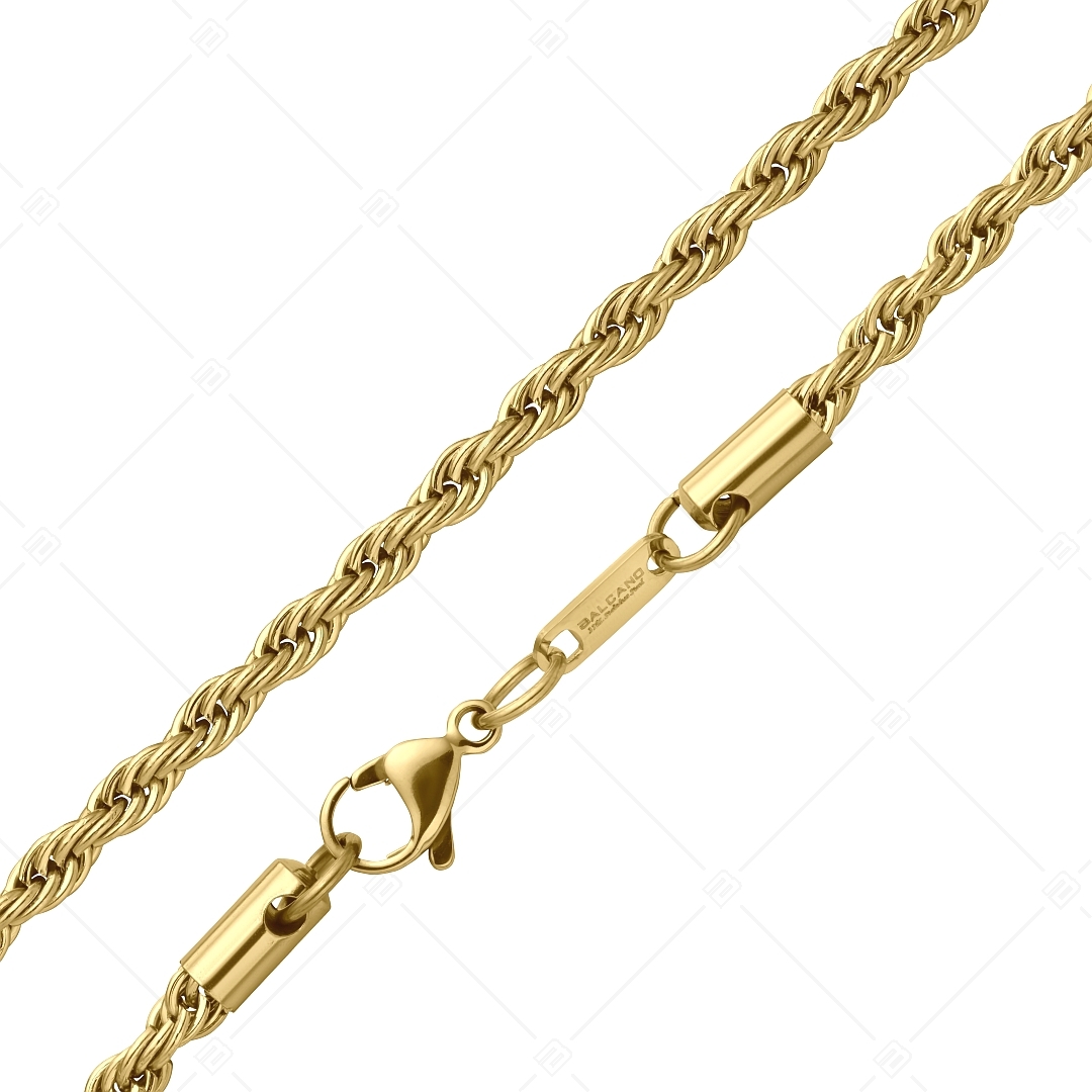 BALCANO - Rope / Stainless Steel Rope Chain, 18K Gold Plated - 4 mm (341436BC88)