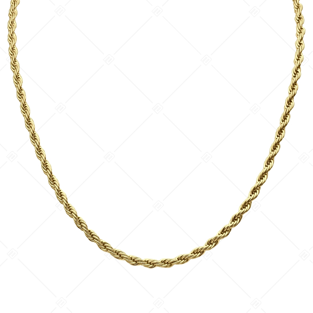 BALCANO - Rope / Edelstahl Seilkette mit 18K Gold Beschichtung - 4 mm (341436BC88)