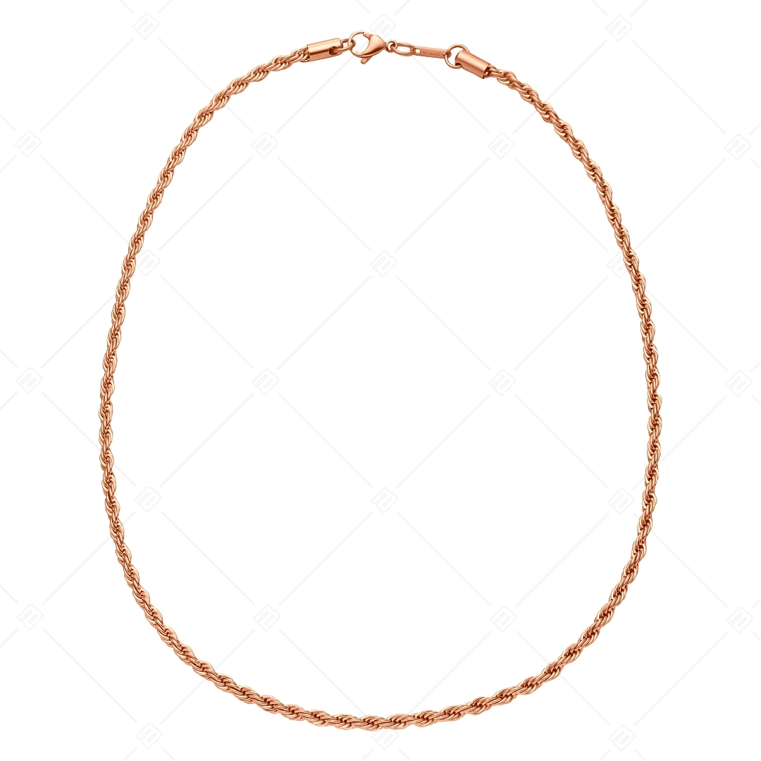 BALCANO - Rope / Chaîne corde en acier inoxydable plaqué or rose 18K - 4 mm (341436BC96)