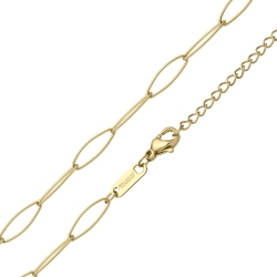 BALCANO - Marquise / Stainless Steel Marquise Chain, 18K Gold Plated - 5 mm