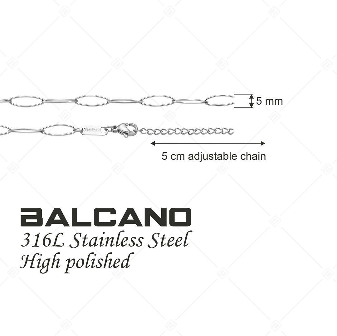 BALCANO - Marquise / Edelstahl Marquise Gliederkette mit Spiegelglanzpolierung - 5 mm (341447BC97)