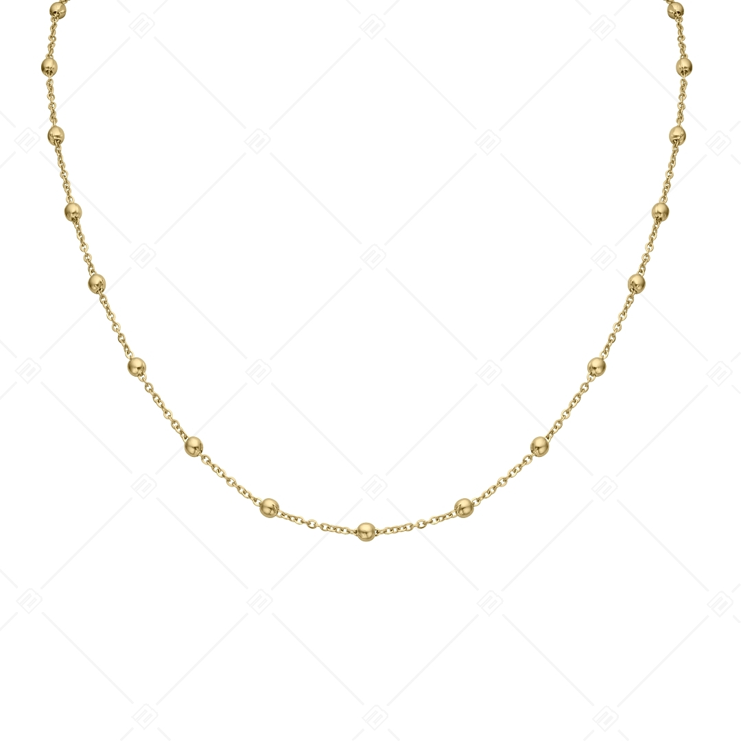 BALCANO - Beaded Cable / Stainless Steel Beaded Cable Chain, 18K Gold Plated - 1,5 mm (341452BC88)