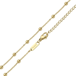 BALCANO - Beaded Cable / Stainless Steel Beaded Cable Chain, 18K Gold Plated - 1,5 mm