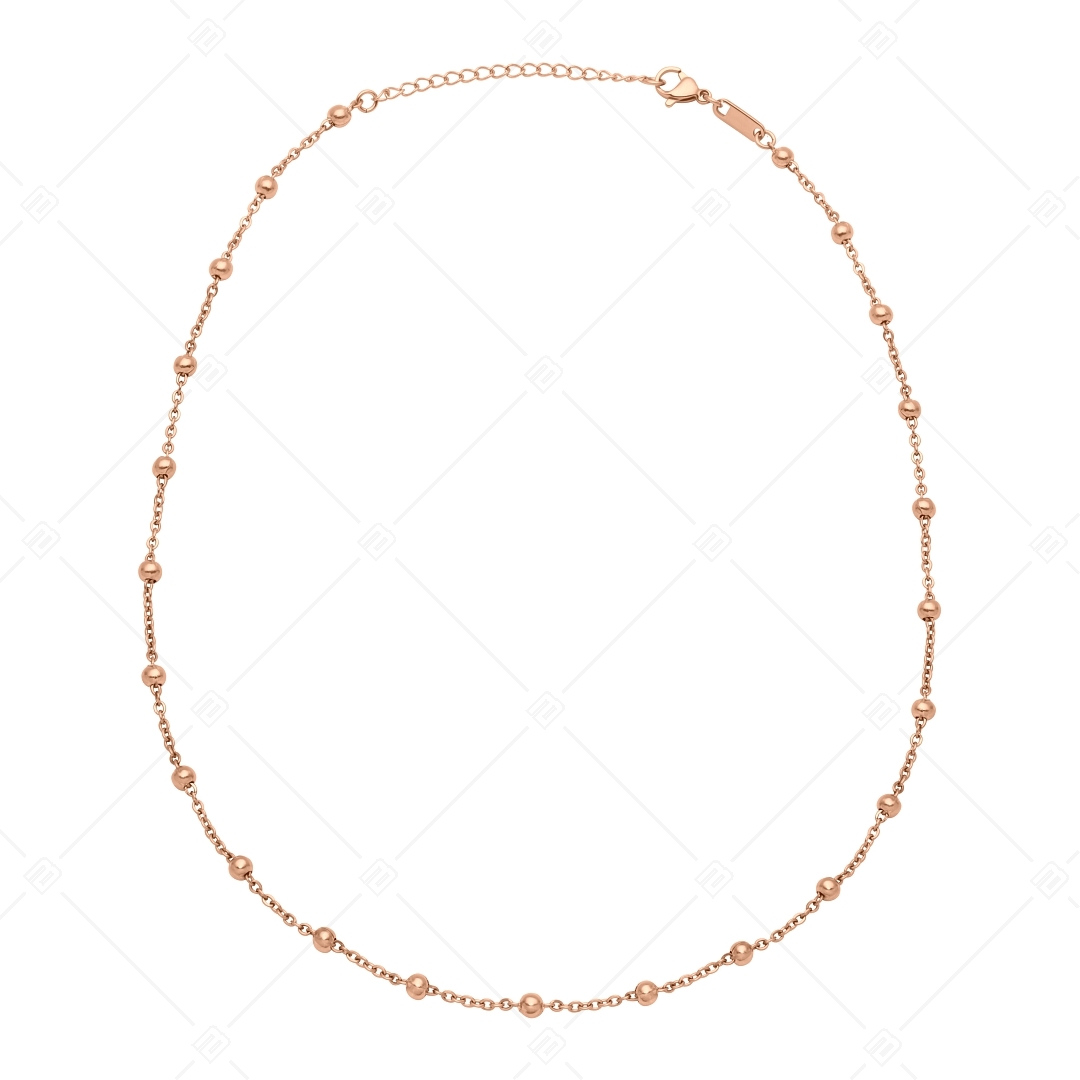 BALCANO - Beaded Cable / Stainless Steel Beaded Cable Chain, 18K Rose Gold Plated - 2 mm (341453BC96)