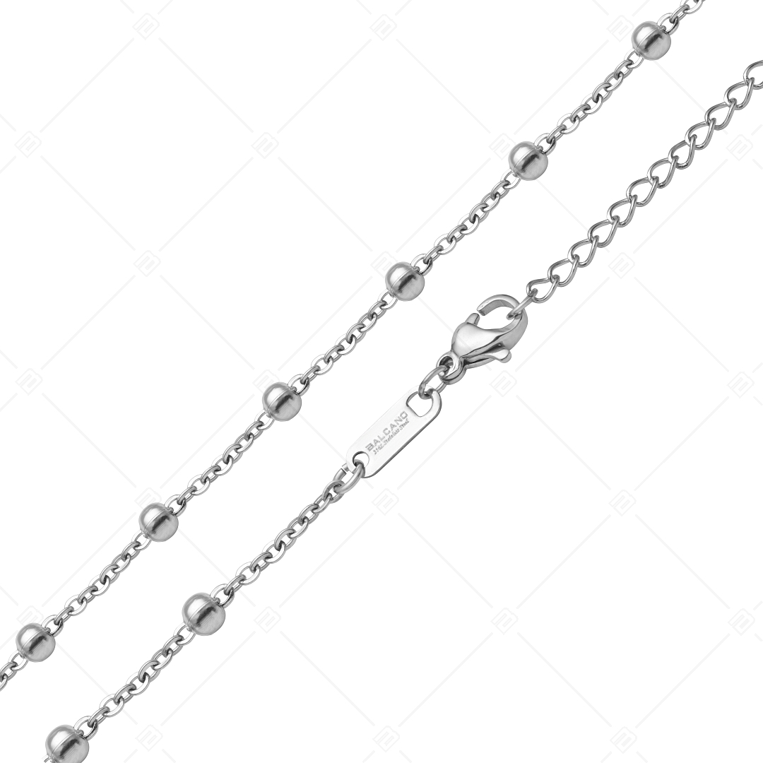 BALCANO - Beaded Cable / Collier d'ancres à baies plaqué en acier inoxydable avec hautement polie - 2 mm (341453BC97)
