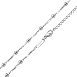 BALCANO - Beaded Cable / Stainless Steel Beaded Cable Chain, High Polished - 2 mm