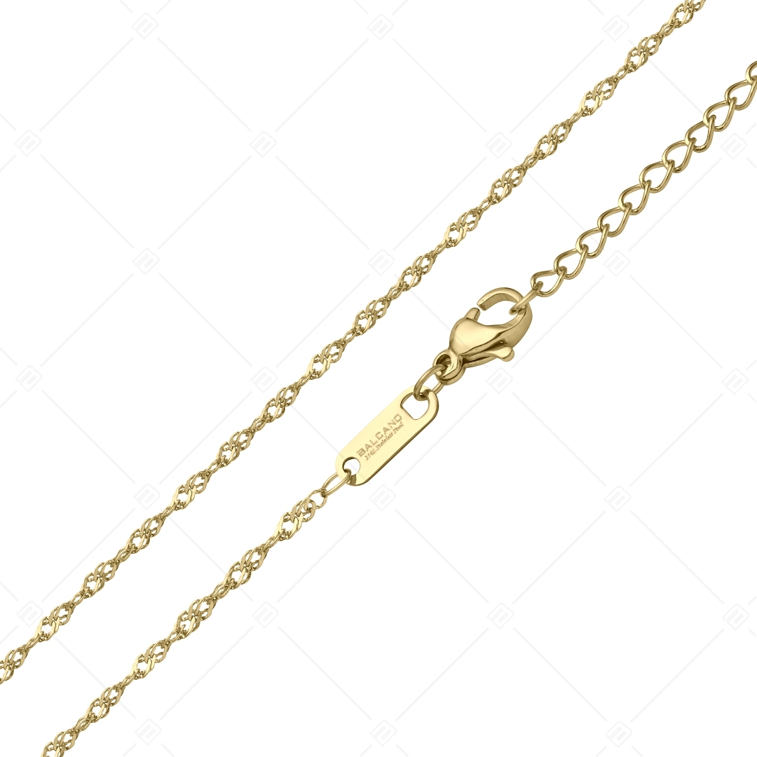 BALCANO - Singapore / Stainless Steel Singapore Chain, 18K Gold Plated - 1,2 mm (341461BC88)