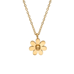 BALCANO - Daisy / Stainless Steel Necklace With Daisy Pendant, 18K Gold Plated